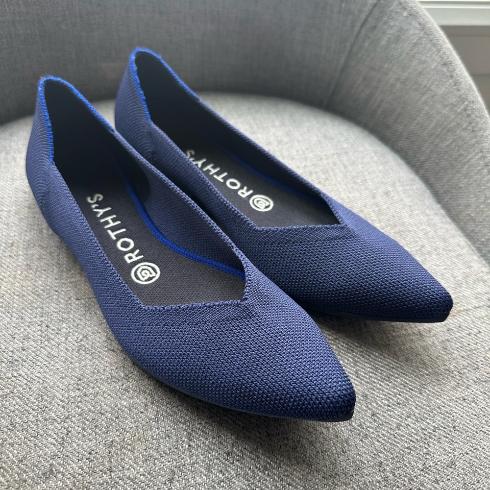 Rothy's Blue Pointed-Toe Flats